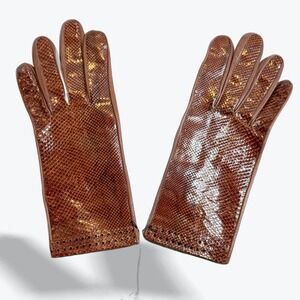 Vintage Guante Varade‎ Genuine Lizard Leather Gloves Madrid Womens Size 7